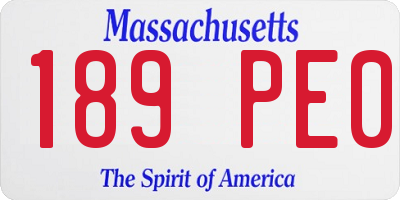 MA license plate 189PE0