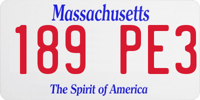 MA license plate 189PE3