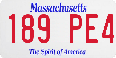 MA license plate 189PE4
