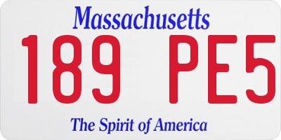 MA license plate 189PE5