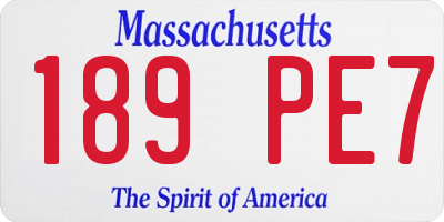 MA license plate 189PE7