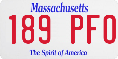 MA license plate 189PF0