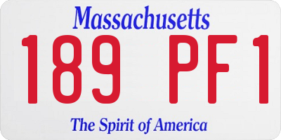 MA license plate 189PF1