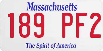 MA license plate 189PF2