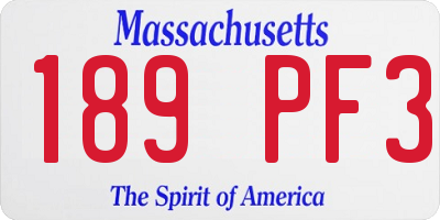 MA license plate 189PF3