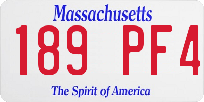 MA license plate 189PF4