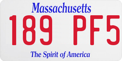 MA license plate 189PF5