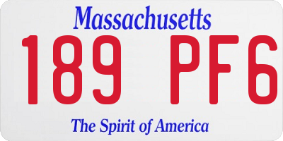MA license plate 189PF6