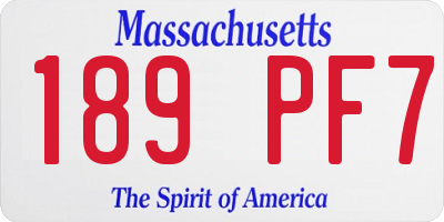 MA license plate 189PF7