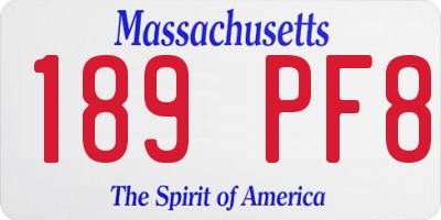 MA license plate 189PF8