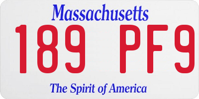 MA license plate 189PF9