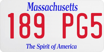 MA license plate 189PG5