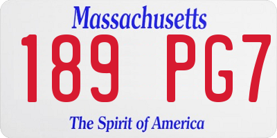MA license plate 189PG7
