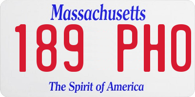 MA license plate 189PH0