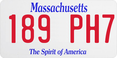 MA license plate 189PH7