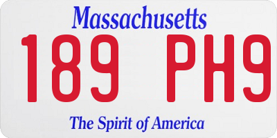 MA license plate 189PH9