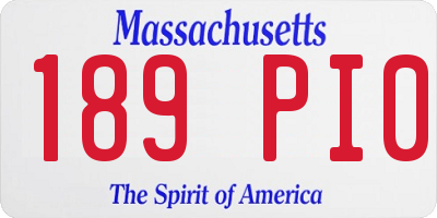 MA license plate 189PI0