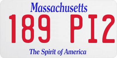 MA license plate 189PI2