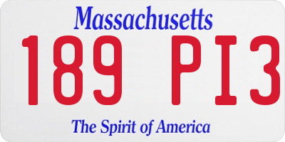 MA license plate 189PI3
