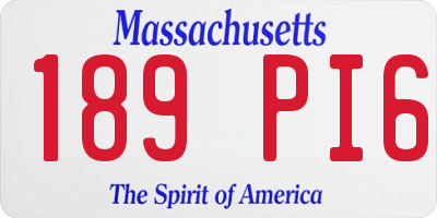 MA license plate 189PI6