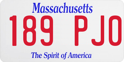 MA license plate 189PJ0