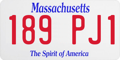 MA license plate 189PJ1