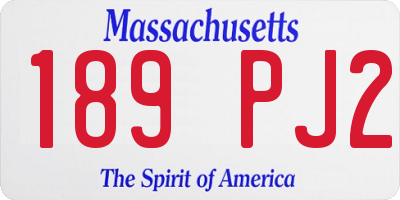 MA license plate 189PJ2