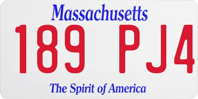 MA license plate 189PJ4