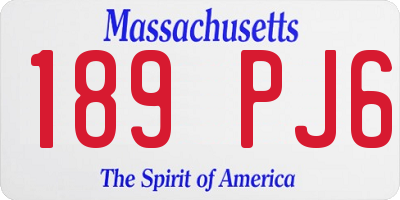 MA license plate 189PJ6