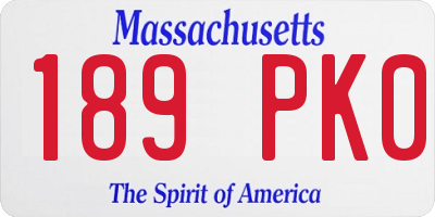 MA license plate 189PK0