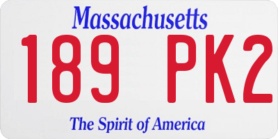 MA license plate 189PK2