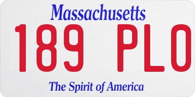 MA license plate 189PL0