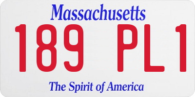 MA license plate 189PL1