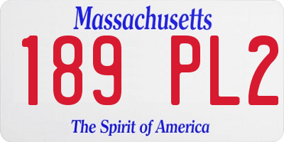 MA license plate 189PL2