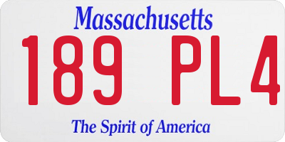 MA license plate 189PL4