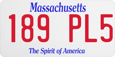 MA license plate 189PL5