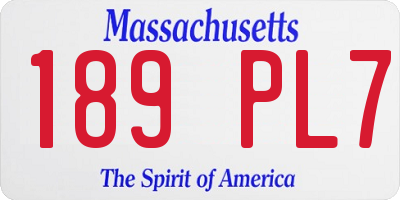 MA license plate 189PL7