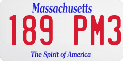 MA license plate 189PM3
