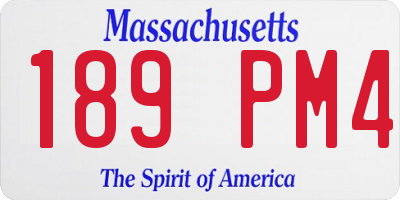 MA license plate 189PM4