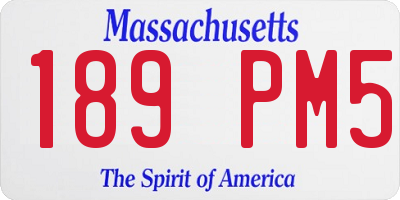 MA license plate 189PM5