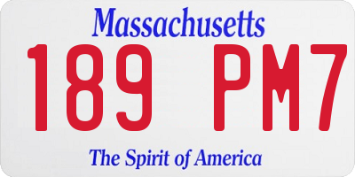 MA license plate 189PM7