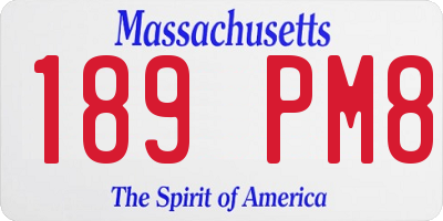 MA license plate 189PM8