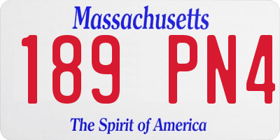 MA license plate 189PN4