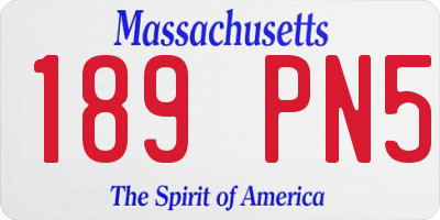 MA license plate 189PN5