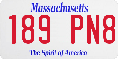 MA license plate 189PN8