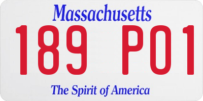 MA license plate 189PO1