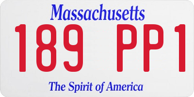 MA license plate 189PP1