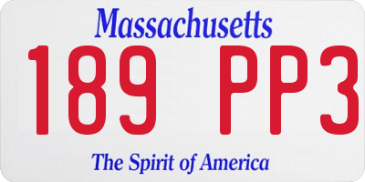 MA license plate 189PP3