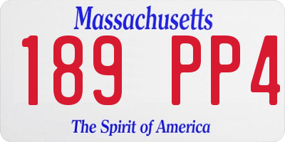 MA license plate 189PP4