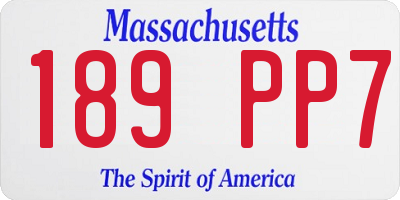 MA license plate 189PP7